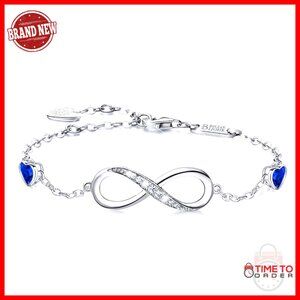 Sterling Silver Infinity Love Bracelet Adjustable Charm Jewelry
